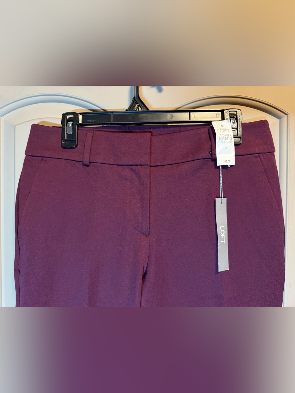 LOFT Marisa Ankle Pants - Berry Plum - Picture 2 of 4
